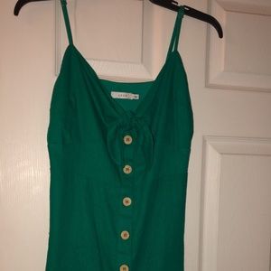 Green button down dress